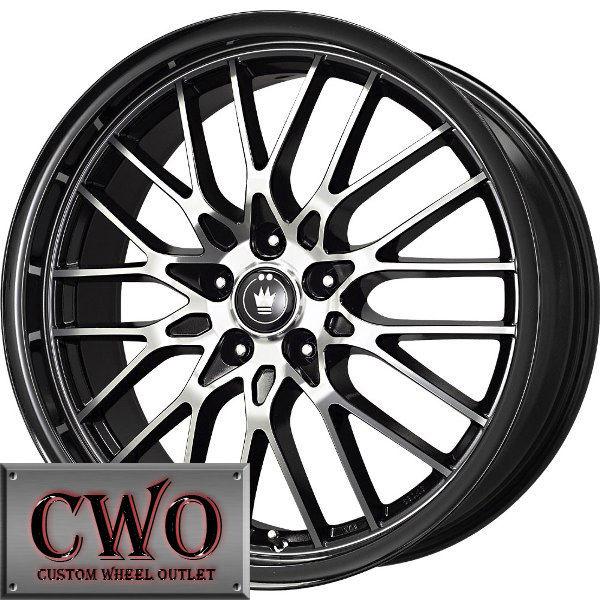 18 black konig lace wheels rims 5x100 5 lug wrx impreza subaru xd jetta golf tc