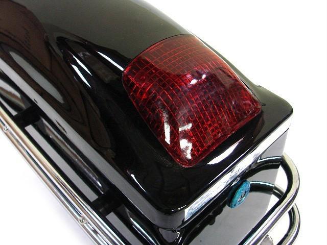 BLACK MOTORCYCLE HARD SADDLEBAG TRUNK BAG LUGGAGE TAIL LIGHT CHROME RAIL BRACKET, US $49.95, image 8