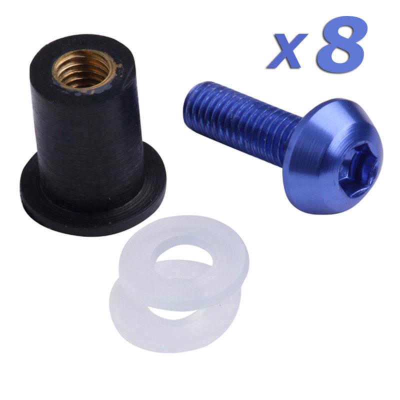 Blue windscreen windshields screws bolts kit for bmw f800s f800st f650gs f800gs