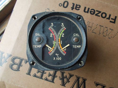 Vintage weston cyl-temp gauge model 827 type y1, inst. corp, usa, old