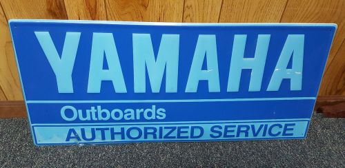 New yamaha outboard authorized service tin sign emblem blue white 36&#034;x16&#034;