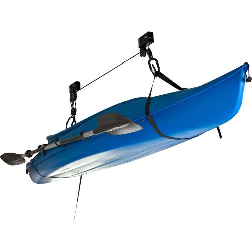 Canoe kayak hoist overhead lift garage ceiling storage rope rack system blc-1-1