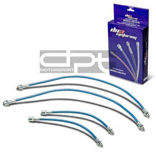 For mr2 sw20 replacement front/rear stainless hose blue pvc coated brake lines
