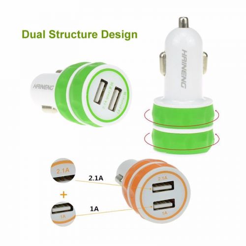 Purchase HAINENG 3.1A Silicone Double USB Vehicle Moble Phone Charger