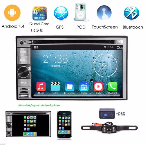 Quad core android 4.4 double 2din 6.2" car dvd player stereo gps radio+camer+obd