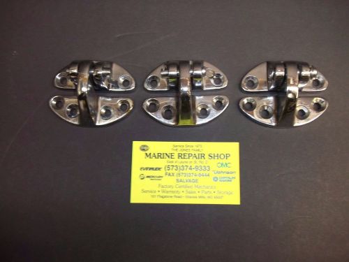 Hatch hinge with removable pin in a set of 3 for marine boat engine box
