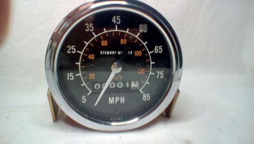 Vintage stewart warner 3 3/8 mechanical  speedometer 85 mph new