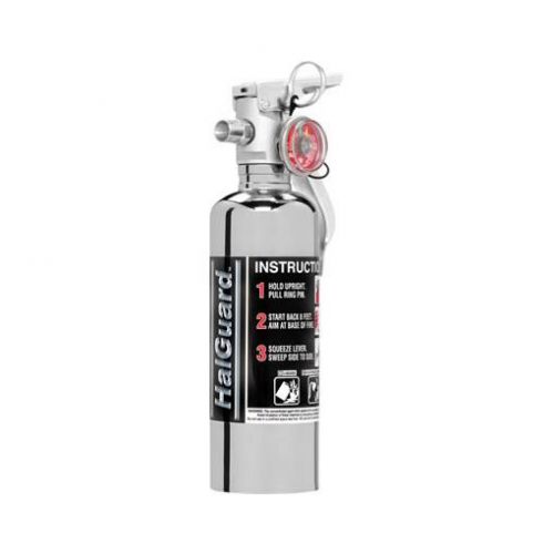 H3r performance halguard fire extinguisher, 1.4 lb. chrome (hg100c)