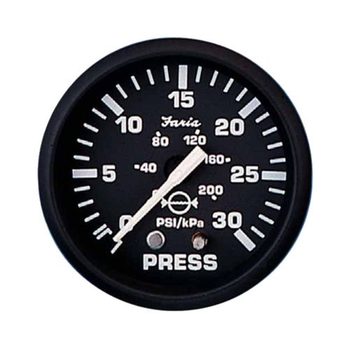 Faria beede 12810 faria euro black 2" water pressure gauge kit 30psi