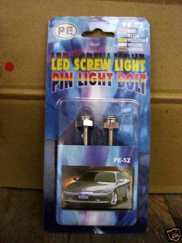 Led screw light red blue yellow universal license plate