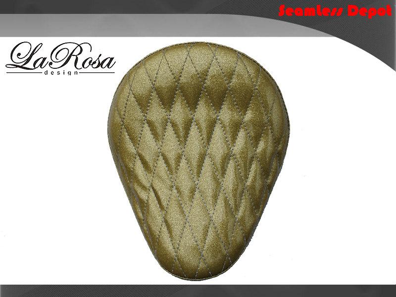 La rosa gold metallic diamond tuk harley softail chopper bobber custom solo seat