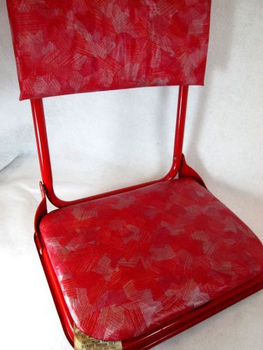 Vintage 1950's red vinyl folding metal boat stadium seat dennis co. tusco mfg.