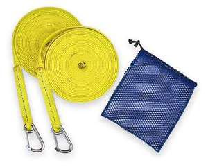 2 sailboat yellow 20' jackline strap stainless steel hook
