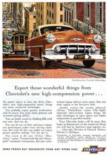 Vintage  original 1953  chevrolet  two-ten  4-door  sedan   ad - 6 1/4 &#034; x 10 &#034;