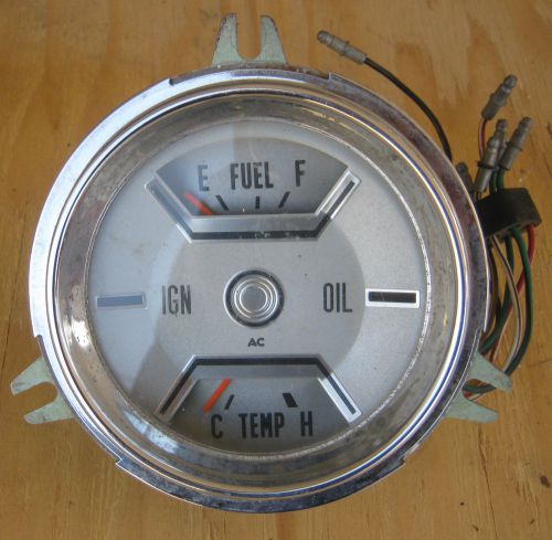 1960&#039;s 1970&#039;s gm ac fuel temperature gauge cluster w/ ignition &amp; oil lights