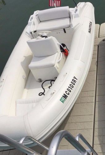 2001 nautica inflatable 13.1' rib jet boat with trailer