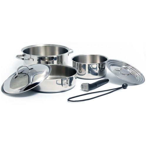 Kuuma 7-piece stainless steel nesting cookware set induction compatible # 58370