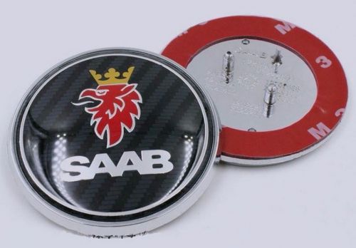 Saab 9-3 and 9-5 68mm emblem, bonnet / hood badge - carbon fiber