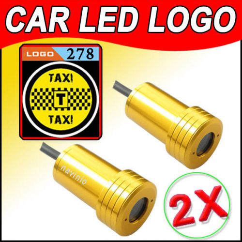 2x car welcome logo lamp for taxi cab door laser shadow ghost ligh auto bulb 3d