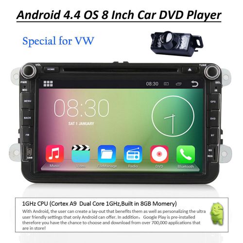 Camera+8''android 4.4 stereo car dvd player quad core gps navi 2din radio for vw