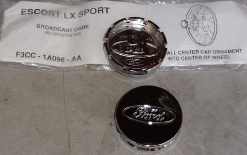 93 escort cap ornoment  chrome finish f3cc-1a096-aa 1993-2001 new (lot of 2)