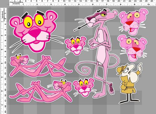 1 set. pink panther &amp; inspector decals sticker printed die-cut vinyl out door