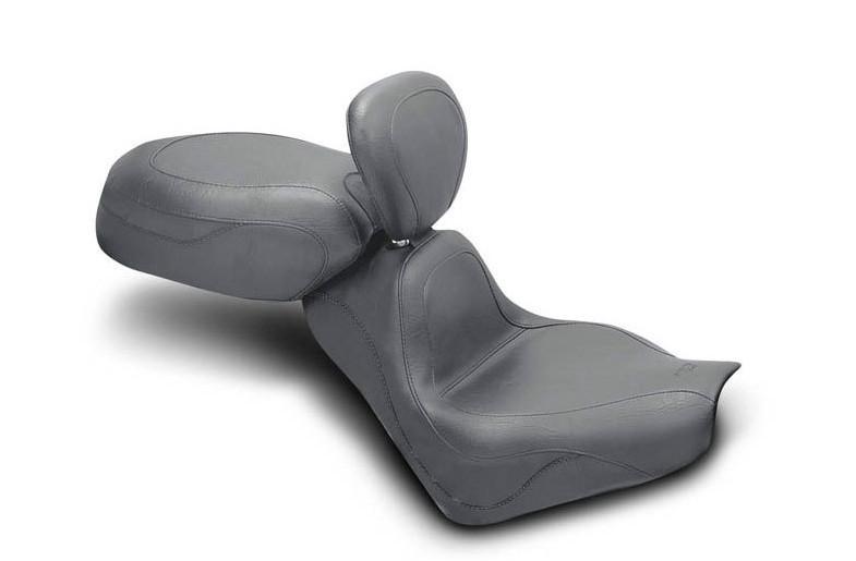 Mustang 2-piece touring seat w/ driver backrest for 2004-2009 honda vtx 1300 c