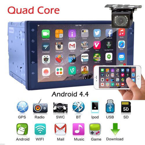 7" quad core pure android 4.4 double 2 din car stereo gps navi dvd radio player