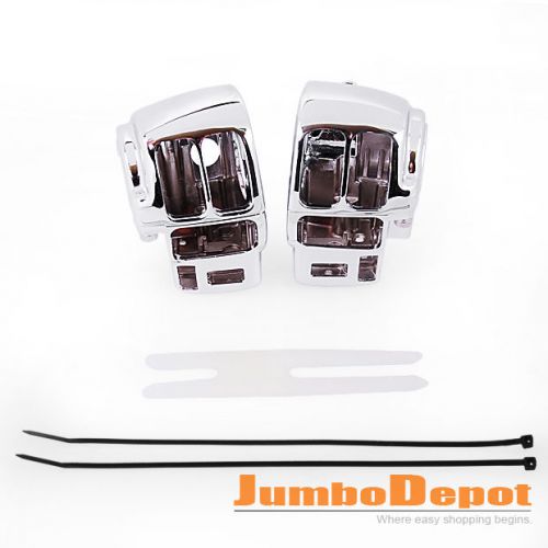Fit harley road king flhrci flhr/i chrome aluminum switch housings covers l+r