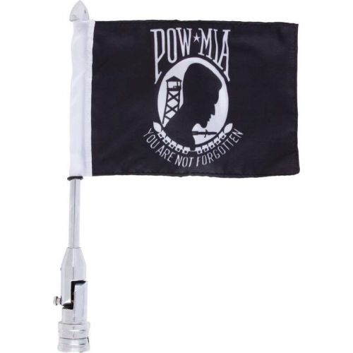 Diamond plate™ motorcycle flagpole mount and pow/mia flag