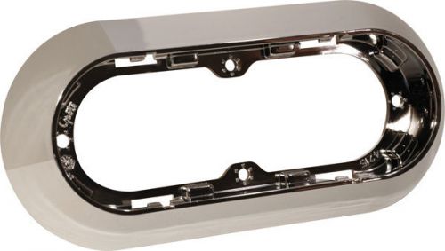 Gro42153 grote chrome abs surface-mount snap-in flange for 6" oval truck light