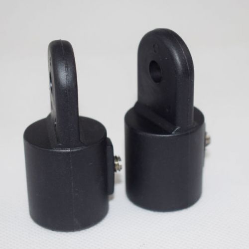 2x black nylon bimini top cover fittings cap outside eye end 7/8" tube