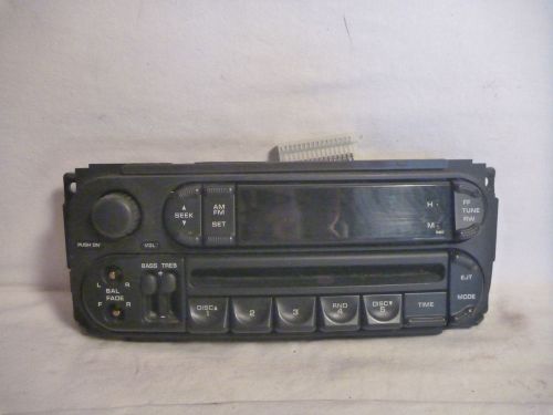 02-06 dodge caravan wrangler neon radio cd face plate p05091556af tz161