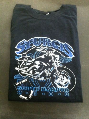 Sturgis 2008 t shirt live free ride hard badlands 2xl black