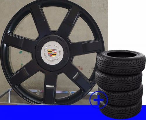 22" cadillac escalade black platinum 7 spoke rims esv ext gm/chevy wheels /tires
