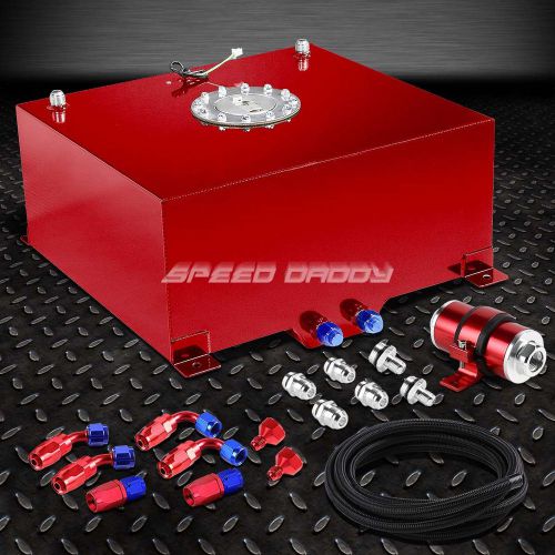 15 gallon/57l aluminum fuel cell tank+feed line kit+30 micron inline filter red
