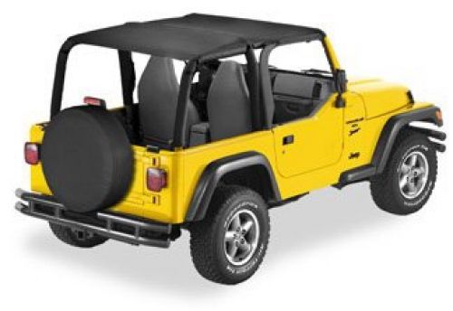 Bestop 52531-15 header-style safari bikini black denim top for 97-02 wrangler