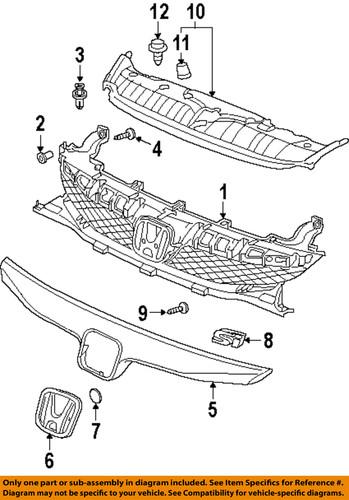 Honda oem 71122snaa50 grille-molding