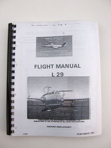 Aero vodochody l-29 jet aircraft flight manual - training copy 1981