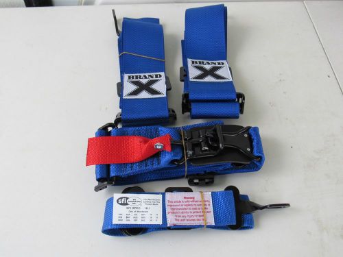 New blue brand x 5 point racing seat belts harness 5/16 dirt late model imca ump