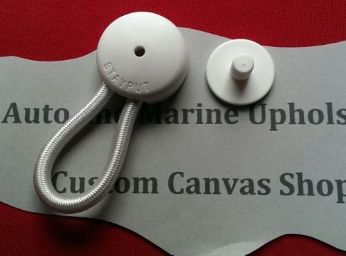 3 white  stayput fasteners bungee shock 2 1/2" length