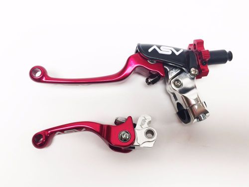 New asv clutch &amp; brake levers drz125l/250 rm65/85/125 rmz250/450 bcpf33-r red