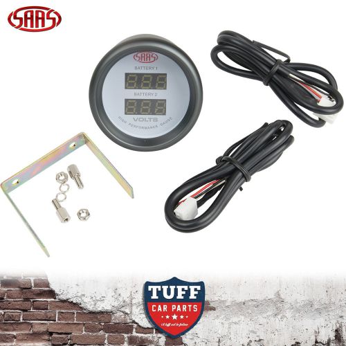Saas dual volt gauge white face dial 52mm multi colour 8v - 18v + fitting kit