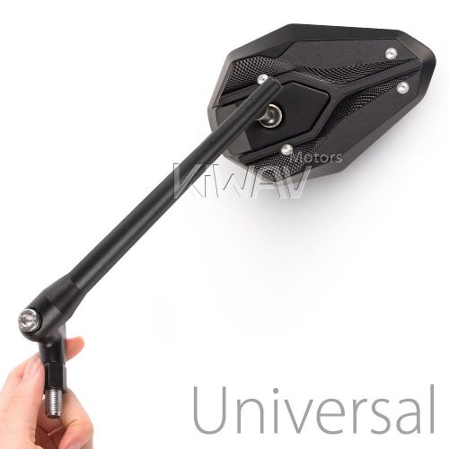 Viper ii black rearview mirrors m10 metric &amp; 5/16&#034; for bobber - amm shop