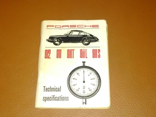 1965-68 porsche 911 t l s 912 technical specifications manual service owners