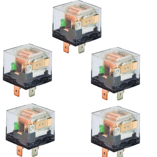 Hs 5x 12v volt dc 80a 80 amp 4p 4pin transparent relay for car automotive truck