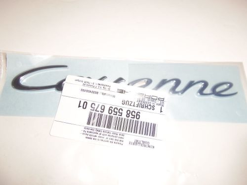 Porsche "cayenne" decklid emblem - chrome finish - new genuine