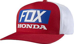 Fox racing mens honda standard snapback hat red/white mx atv motocross 18988-054