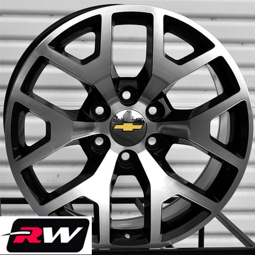 2014 gmc sierra wheels black machined 22&#034; inch chevy silverado suburban tahoe