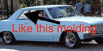 Nos buick 1964 special rear quarter window reveal rh 2-door sedans